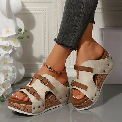 New Arrival Women's Summer 2025 New Platform Wedge-heeled Sandals Plus Size Comfortable Casual Outdoor Open Toe Beach Slippers