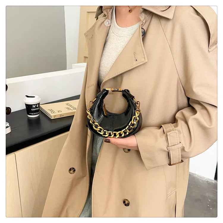 2024 Autumn Winter Mini Crossbody Bags For Women Luxury Half Moon Handbags For Ladies Purse Handle Bags Female Small Bag