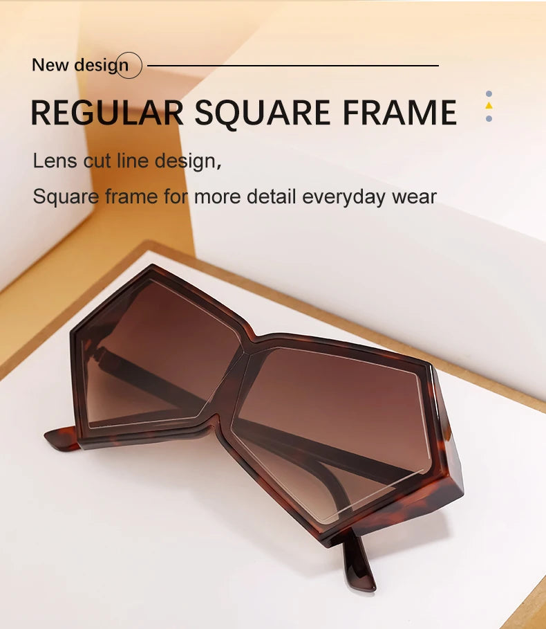 Oversized Square Punk One-piece Sunglasses Women 2024 Luxury Brand Big Frame Shield Sun Glasses For Ladies Wrap Eyewear Goggle