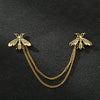 Fashion Gentleman Tassel Brooch For Men Suit Shirt Collar Triangle Wings Chain Lapel Pin Metal Retro Wedding Accessories