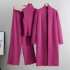 2024 New Autumn 3 Piece Women Cardigan Tracksuits Fashion Knitted Pant Set Winter Ladies Solid Sweater Suit Vintage Fashion