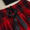 3Pcs Women's Pajama Set Camisole Shorts Trousers Three-Piece Bow Tie Home Wear Set Plaid Print Sleepwear for Women Christmas pjs