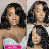 Brazilian Body Wave Short Bob Wig 13x4 Lace Frontal  4x4 Closure Human Hair Wig 200 Density For Women With Natural Wave Bob Wigs