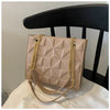 Ladies Fashion Large Capacity Chain Bag Retro Square Tote Bag Diamond Texture Shoulder Crossbody Daily Hundred Underarm Handbag