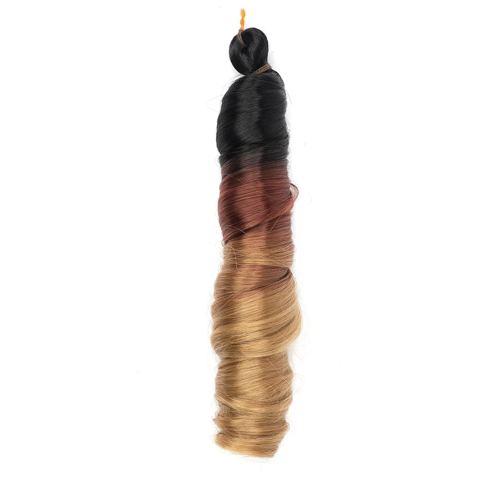 French Curls Braiding Hair Extensions Synthetic Hair Loose Wave Spiral Curl Braids High Temperature Ombre Pre Stretched Hair