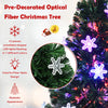 3/ 4/ 5/ 6 FT Fiber Optic Artificial Christmas Tree Pre-Lit Christmas Tree, Xmas Full Tree, Xmas Holiday Decor for Office, Home