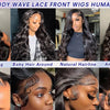 13x6 Lace Front Wigs Human Hair 180 Density Hd Body Wave Lace Frontat Human Hair Wigs For Women Glueless Pre Plucked Black Wig