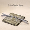 Men Blue Light Blocking Reading Glasses Women Dimond Cutting Rimless Eyeglasses Frame Anti Fatigue Hyperopia Presbyopic Eyewear