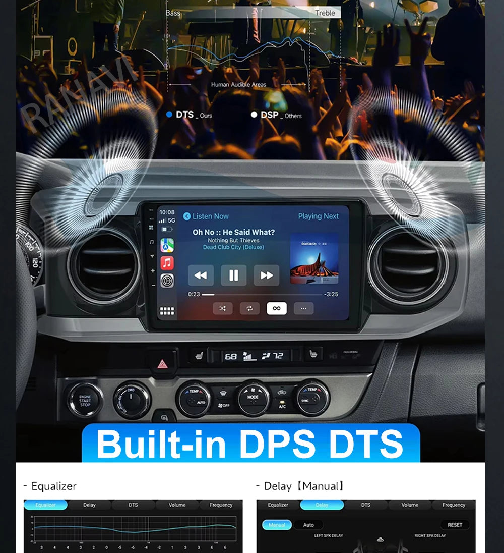 Android 14 Car Radio For Toyota RAV4 5 XA50 2018 - 2023 Multimedia Video Player Navigation GPS 2Din Carplay Auto 4G WIFI QLED BT