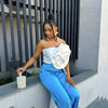 3D Flower Ribbon Tube Tops Women Spring Summer Sexy European Sleeveless Backless Crop Tops High Street Party Club Clothes