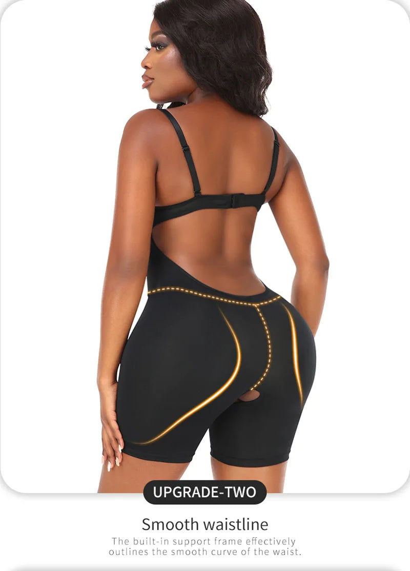 AfruliA Bodysuit Shapewear Padded Hip Enhancer Bra Cushion Butt Lifter Sexy Back Body Shaper Jumpsuits Fajas Colombianas Girdles