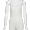 Weird Puss Zip Halter Romper Women  2025 Summer Stretch Fitness Sporty Hipster Backless Sleeveless Playsuit Casual Trend Outfits