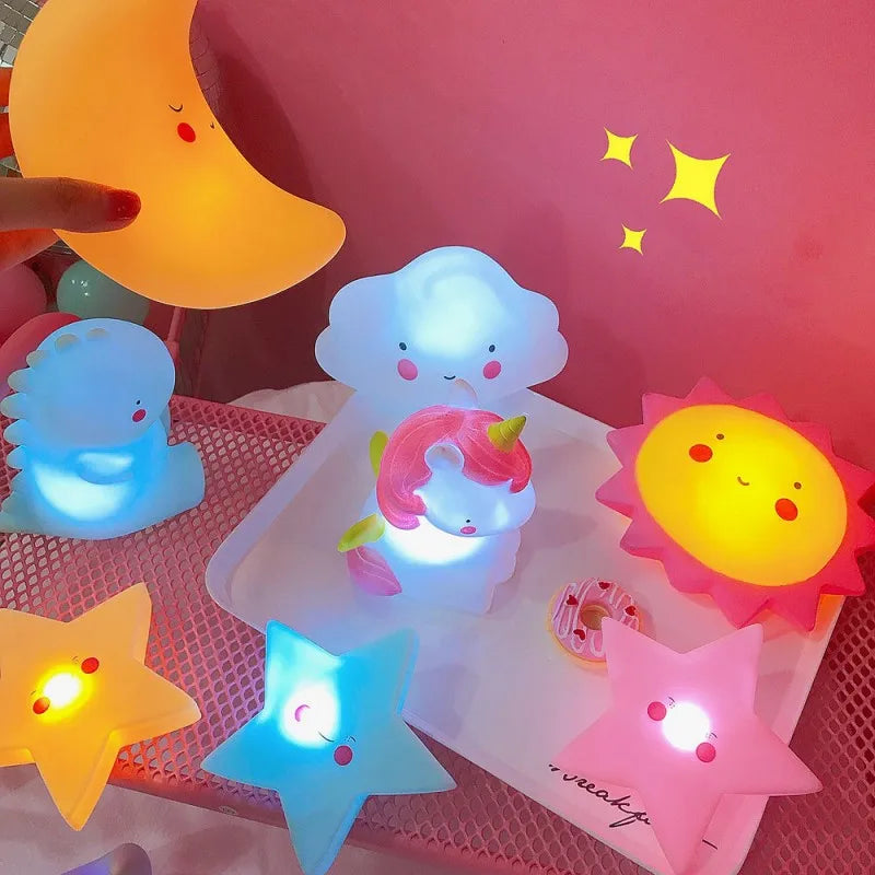 Led Night Light Baby Room Decoration Bed Stars Moon Clouds Toy Bedroom Decoration Modeling Light Baby Children's Toy Gift