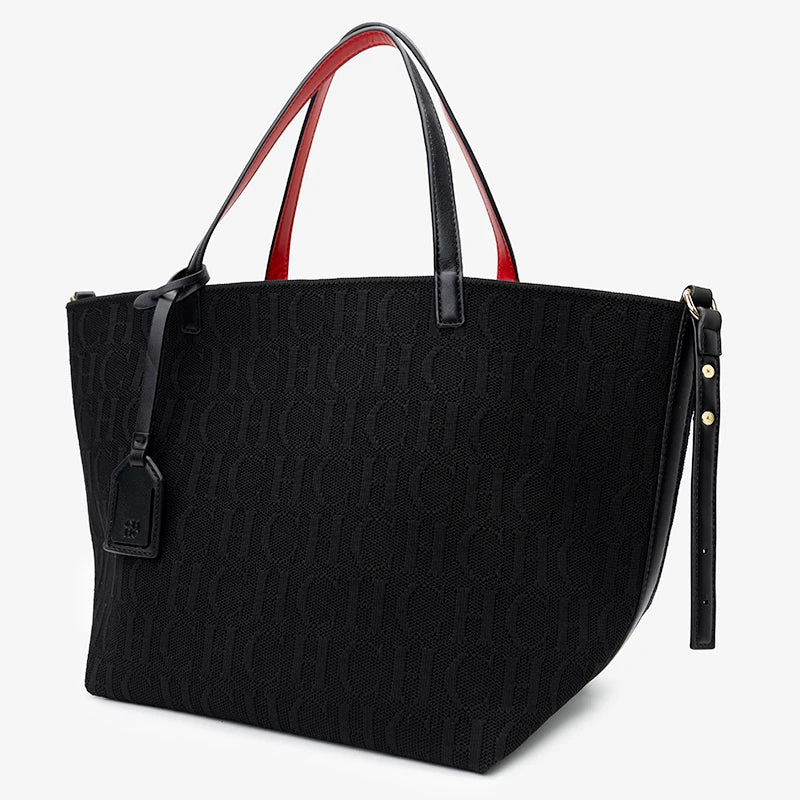 CH Classic Models of Women's Shoulder Bag Solid Color Fashionable Versatile Large-capacity Handbag Elegant Shopping Ladies Bag