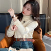Women's Turtleneck Sweater Winter 2025 Retro Red with Velvet Lining Thickened Inner Wear Thermal Knitting Bottoming Shirt