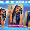 13x4 13x6 4x4 Blue Colored Lace Front Wigs For Black Women Brazilian Transparent Lace Frontal Wigs Human Hair Pre Plucked
