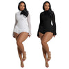 CM.YAYA Women Long Sleeve Lace Ruffles Ruched High Waist Short Jumpsuit Streetwear Backless Street One Piece Romper Playsuit