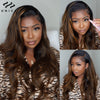 UNice Hair Bye Bye Knots 7x5 Lace Glueless Wig Brown Balayage Body Wave Human Hair Lace Front Wig Pre Cut Pre Bleached Lace Wig