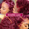 Brazilian Deep Wave 99J Burgundy Lace Front Human Hair Wig 13x4 Deep Curly Short Bob Wigs Human Hair Red Colored Water Wave Wigs