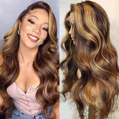 360 HD Lace Frontal Wigs 4/27 Highlight Wig Body Wave 13×6 13X4 Lace Front Wigs For Women Human Hair Loose Wave Virgin Brazilian