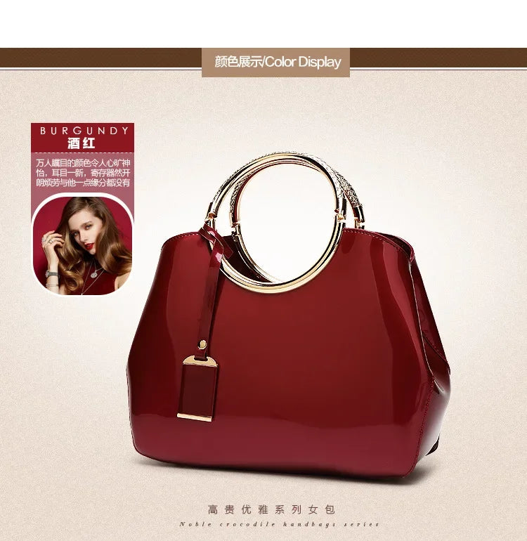 New European and American Fashion Foreign Trade Women'sShoulder Wedding Bag with Bright Surface Shoulder Handheld Bride Bag