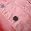 2024 New Women Spring Autumn Denim Jacket Tops Pink Color Solid Short Multicolor Feminino Three Quarter Sleeve Jean Jacket