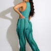 Solid Tank Pants Tassel Two Piece Sets Women Fashion Sleeveless Bodysuits Top Drawstring High Waist Fringed Wide Leg Trousers