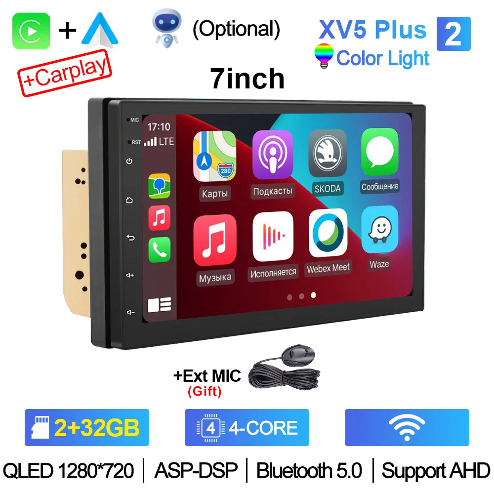 XIMA 7 9 10 inch 4G 8Core 5G WIFI Carplay Android Aauto Car Radio Multimedia Player 2 din stereo Receiver 2DIN GPS dvd Head Unit