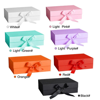 5Pcs Gift Box With Lid Personalized Bridesmaid Groomsmen Proposal Box With Ribbon Present Packaging Box Wedding Boxes