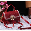 Fashion Diamonds Women Handbags 2023 Red Genuine Leather Lady Shoulder Messenger Bag Crocodile Pattern Portable Shell Tote Bags