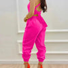 Elegant Women's jumpsuit 2024 Summer Fashion Strap Hollow Sexy Off waist Printed jumpsuit