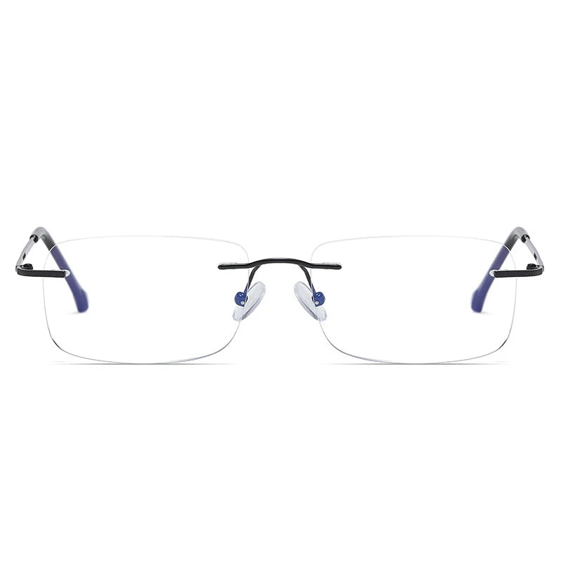 Men Blue Light Blocking Reading Glasses Women Dimond Cutting Rimless Eyeglasses Frame Anti Fatigue Hyperopia Presbyopic Eyewear