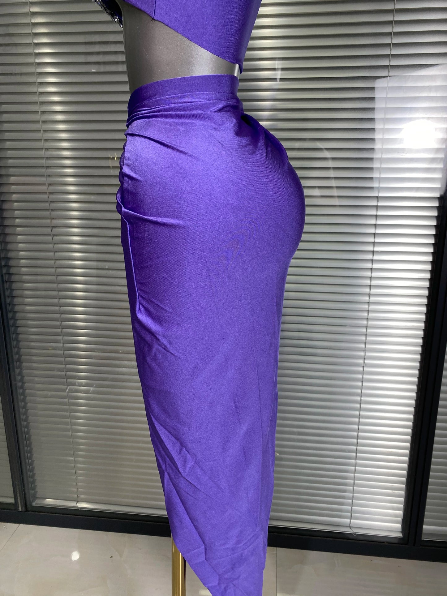 New Women Sexy Two Pieces Set Stretched Crystal Diamonds Night Club Skirt Suits Laced Singer Dancer Stage Performance Costume