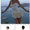 VC Christmas Dress Strapless Backless Red Structured Floral Embellished Mini Length Bodycon Celebrity Party Cocktail Dress
