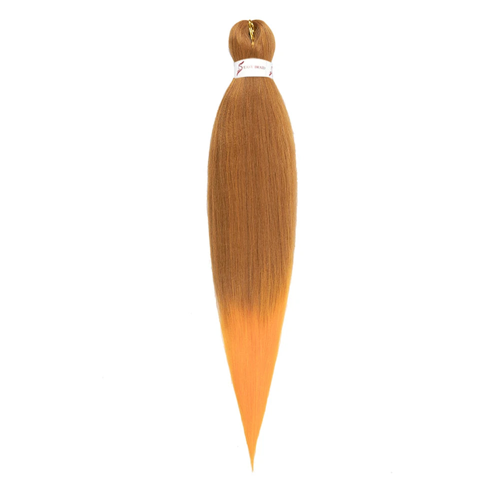 Pre-stretched Braids Synthetic Hair Professional Itch Free Hot Water Setting Fiber 30'' Ombre Yaki Texture Braid Hair Extensions