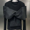 TWOTWINSTYLE Solid Spliced Bowknot T Shirt For Women O Neck Long Sleeve Patchwork Mesh Casual Temperament T Shirts Female Style