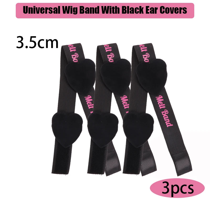 Lace Melting Band With Ear Cover Elastic Band For Wigs Black Wigs Edge Wrap To Lay Edges Wig Headband Lace Frontal Band