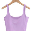 2022 Summer Women Sexy Sleeveless Tops Fashion Short Square Collar Tank Tops 6 Colors