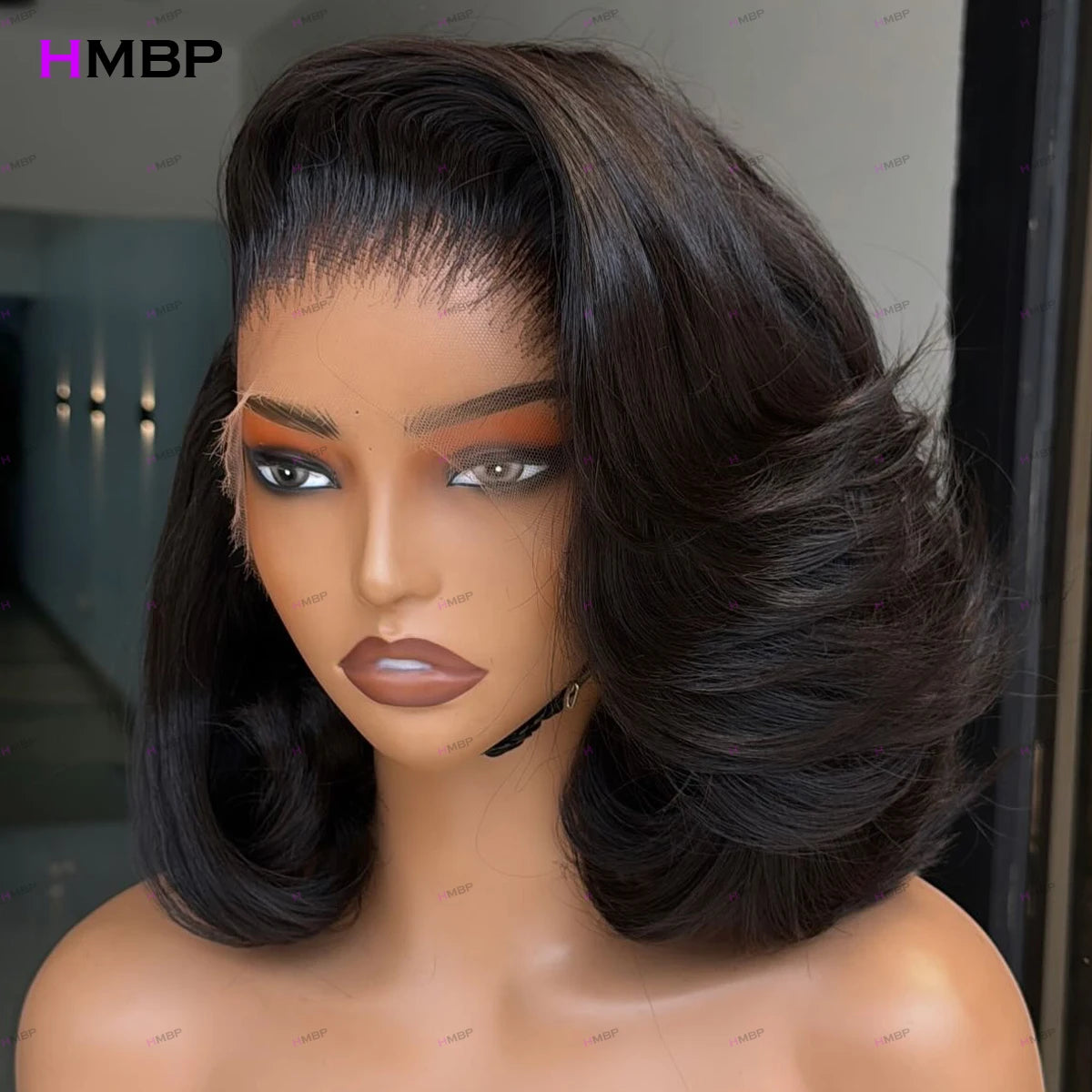 Straight Bob Super Double Drawn Glueless Lace Frontal Wig Human Hair Ready To Go 13×6HD Lace Front Wig Preplucked Hair For Women