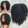 Afro Kinky Curly Clip ins Hair Extensions Human Hair Seamless PU Clip in Hair Skin Weft 7pcs /set 120g Full Head for Balck Wome