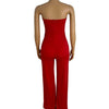 Women Summer Strapless Jumpsuit Sexy One Piece Outfits Cut Out Waist Party Jumpsuit Clothing Lady Full Length Backless Jumpsuits