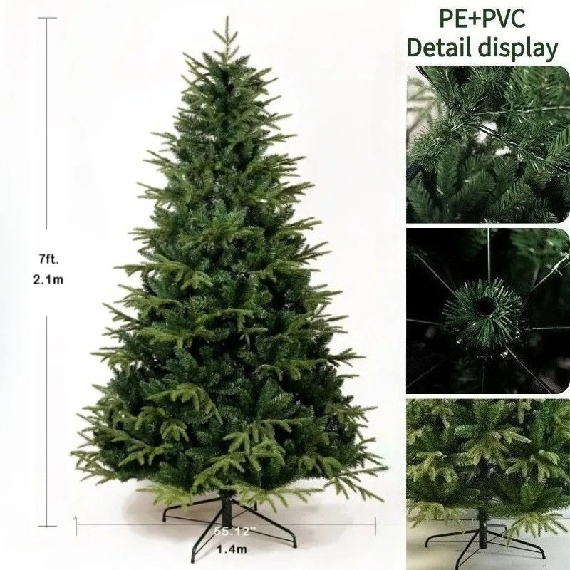 Artificial Christmas Tree PE+PVC Encryption with LED Lights Large Christmas Tree 120CM-240CM Home Christmas New Year Decorations