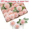 Artificial Flowers 25pcs Real Looking Blush Foam Fake Roses with Stems for DIY Wedding Bouquets Bridal Shower Centerpieces