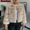 Damenmode Kunstpelzmantel superheiß Herbst Winter Damen kurze Kunstfuchsjacke flauschig hohe Qualität 7XL Damen Pelzmäntel