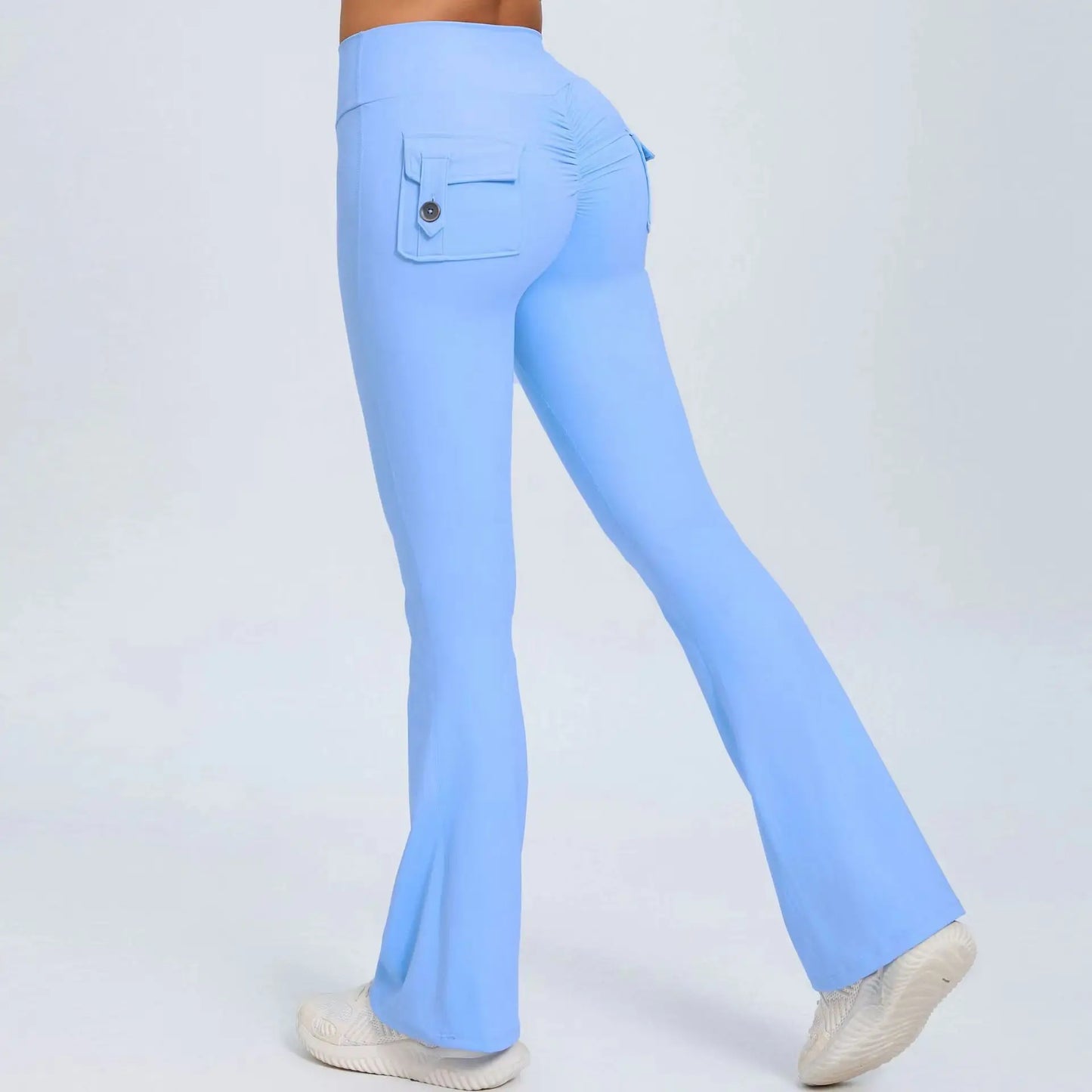 Women Flare Pocket Leggings High Waist Sport Yoga Pants Quick Dry Breathable Leggings Outfit Fitness Gym Clothes Sportwear Pant