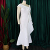 Elegant Dresses for Women One Shoulder Sleeveless Ruffles Mermaid Floor Length Luxury Birthday Party Dinner Vestidos Mujer Dress