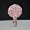 Women's Mirror Eyelash Extension Mirror Sticking Diamond Hand Mirror Fashionable High-end Beauty Handle Mirror Cosmetics Mirrors