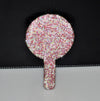 Women's Mirror Eyelash Extension Mirror Sticking Diamond Hand Mirror Fashionable High-end Beauty Handle Mirror Cosmetics Mirrors