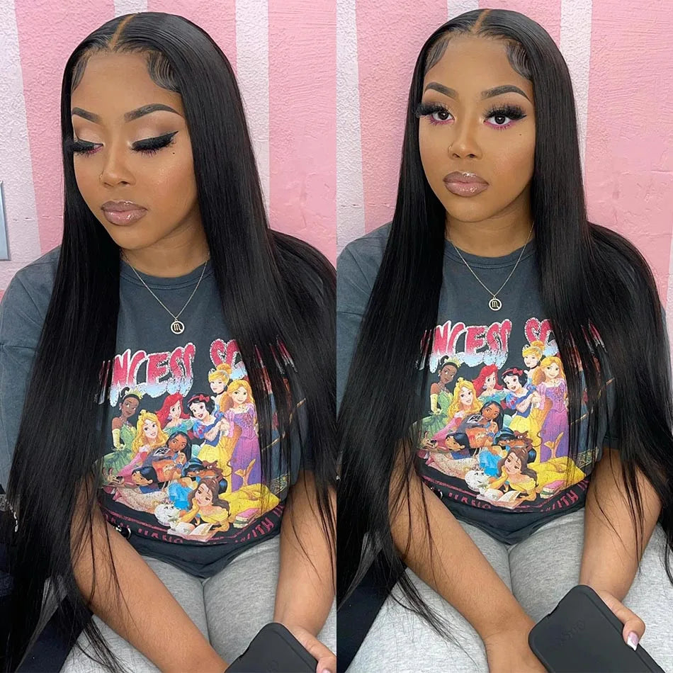 Hd Lace Frontal Wig 13x6 Lace Front Wig Human Hair 30Inch Bone Straight Transparent Lace Human Hair Wigs HD Lace 4x4 Closure Wig