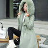 Winter Parka 2024 New Women Jacket Clothes Long Coat Wool Liner Hooded Jacket Fur Collar Thick Warm Snow Wear Fashion Parka